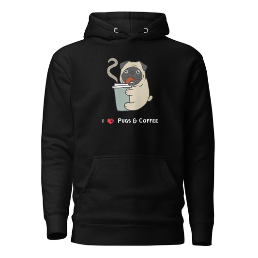Pugs And Coffee Lover Premium Cotton Hoodie | Pawfect Merch - Pawfect Merch