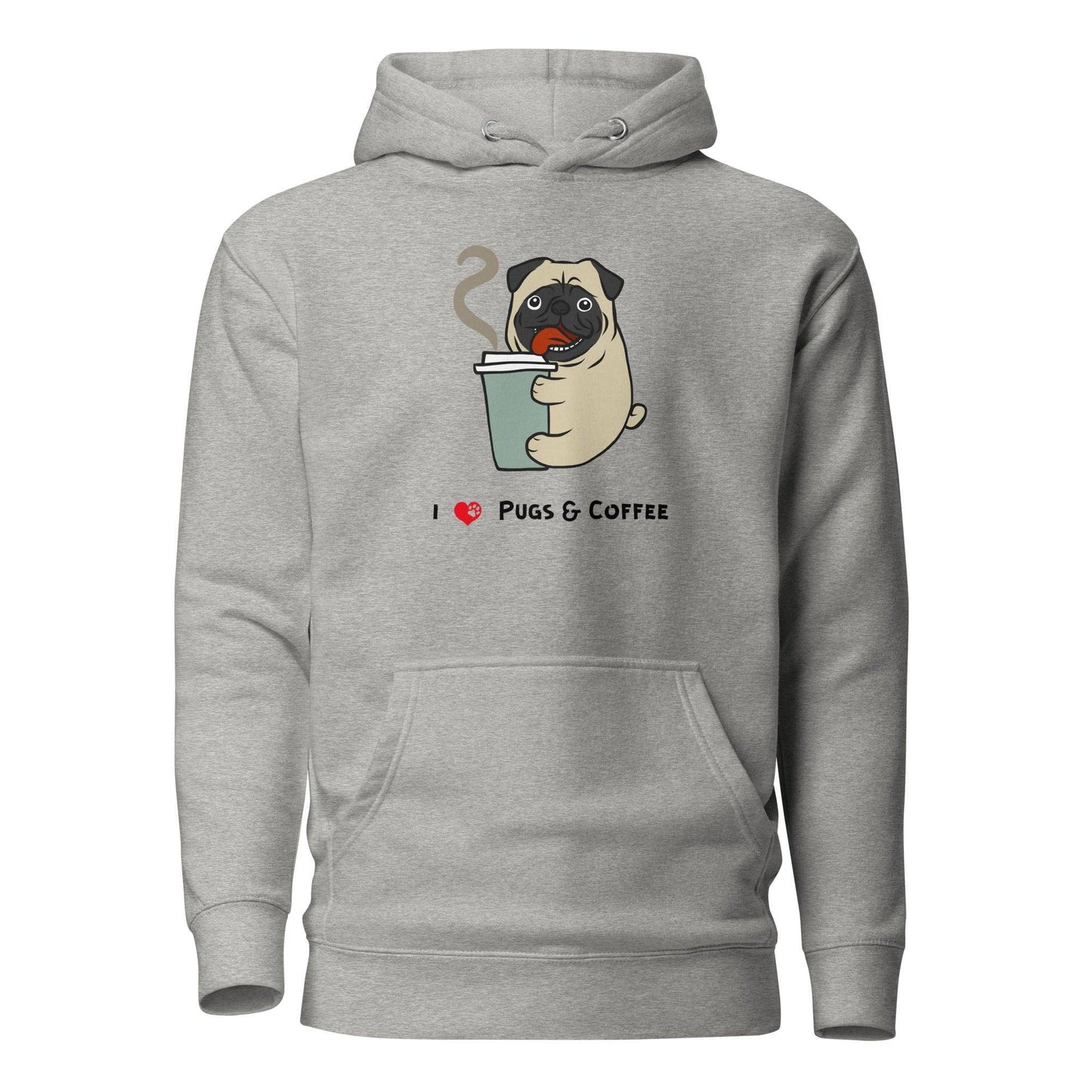 Pugs And Coffee Lover Premium Cotton Hoodie | Pawfect Merch - Pawfect Merch