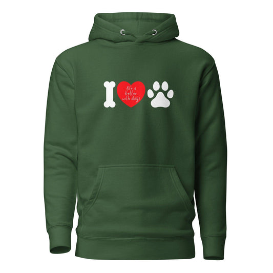 Life Is Better With Dogs Premium Cotton Hoodie | Pawfect Merch - Pawfect Merch