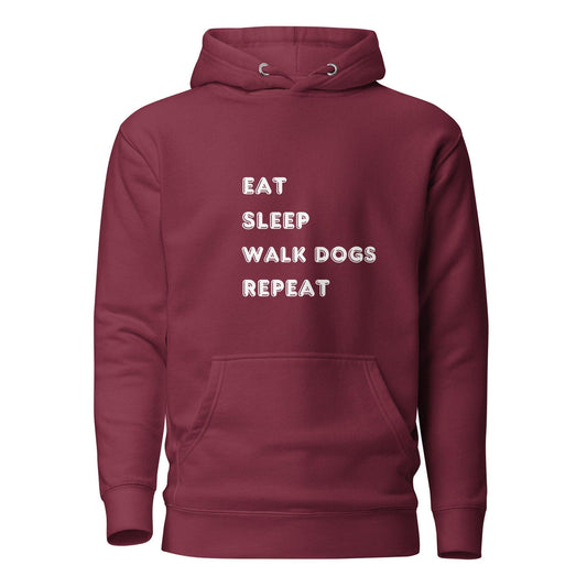 Dog Lover Premium Cotton Hoodie - Eat Sleep Walk Dogs Repeat | Pawfect Merch - Pawfect Merch