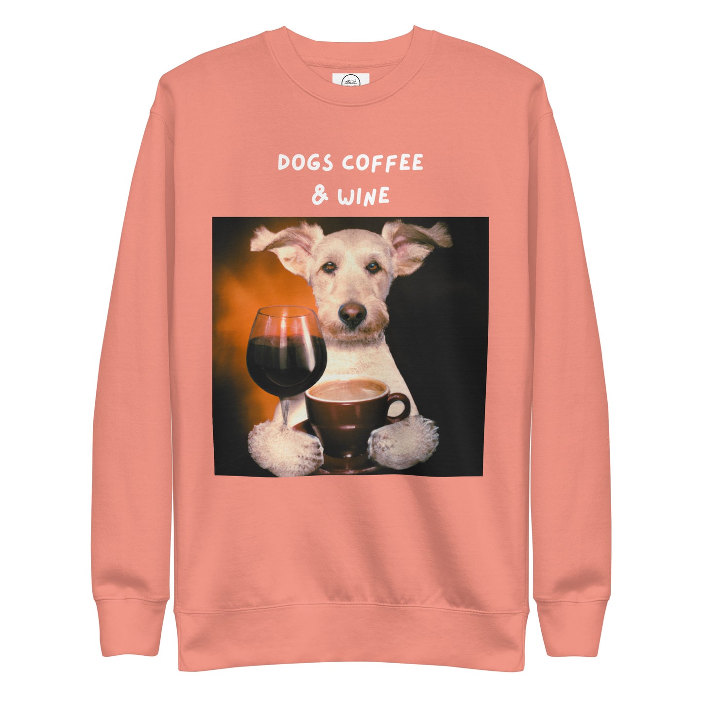 Dogs, Coffee And Wine Lover Premium Cotton Sweatshirt | Pawfect Merch.