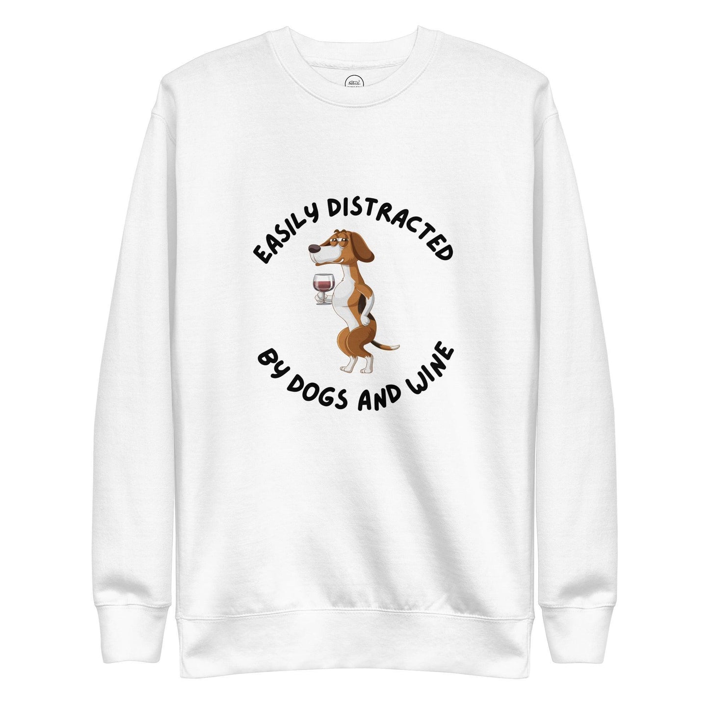 Dogs And Wine Lover Sweatshirt - Easily Distracted By Dogs and Wine | Pawfect Merch - Pawfect Merch