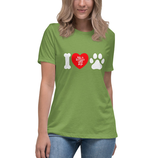 Life Is Better With Dogs Women's T-Shirt - Premium Cotton Dog Lover Gift | Pawfect Merch.