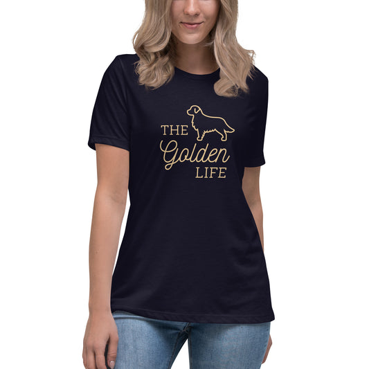 The Golden Life Women's T-Shirt - Premium Cotton Golden Retriever Gift | Pawfect Merch.