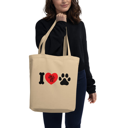 Life Is Better With Dogs Tote Bag - Organic Cotton Dog Lover Gift | Pawfect Merch - Pawfect Merch