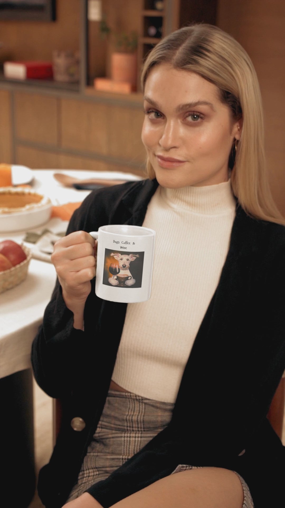 Ceramic White Coffee Mug - Dogs Coffee And Wine | Dog Lover Gift | Pawfect Merch.