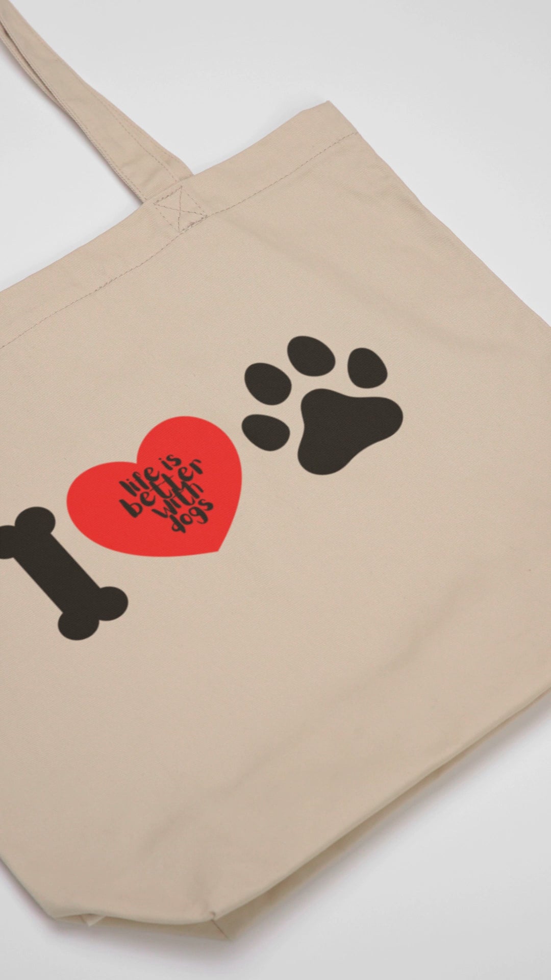 Organic Cotton Tote Bag - Life Is Better With Dogs | Eco-Friendly Gift | Pawfect Merch.