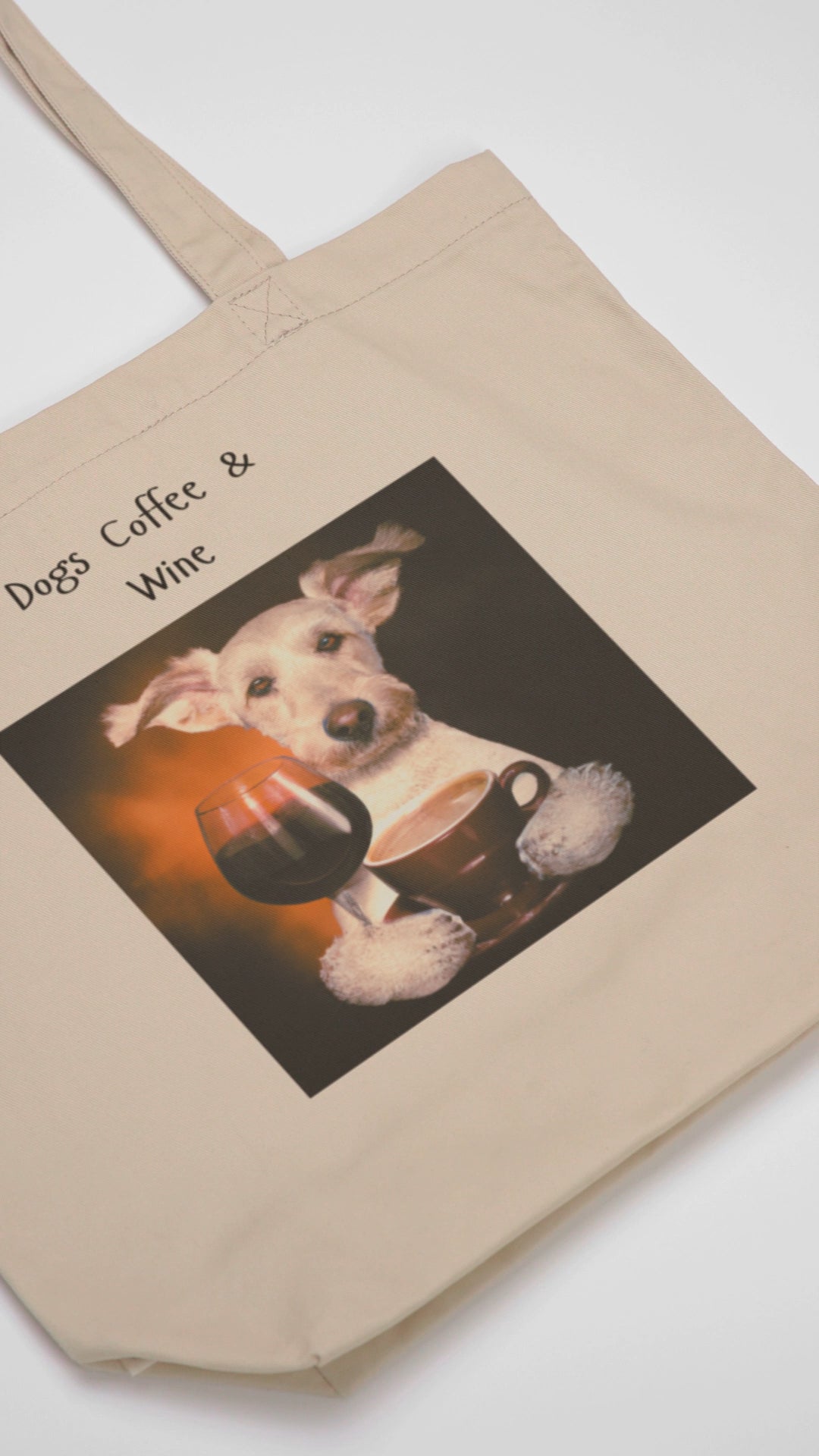 Organic Cotton Tote Bag - Dogs Coffee And Wine | Eco-Friendly Gift | Pawfect Merch.