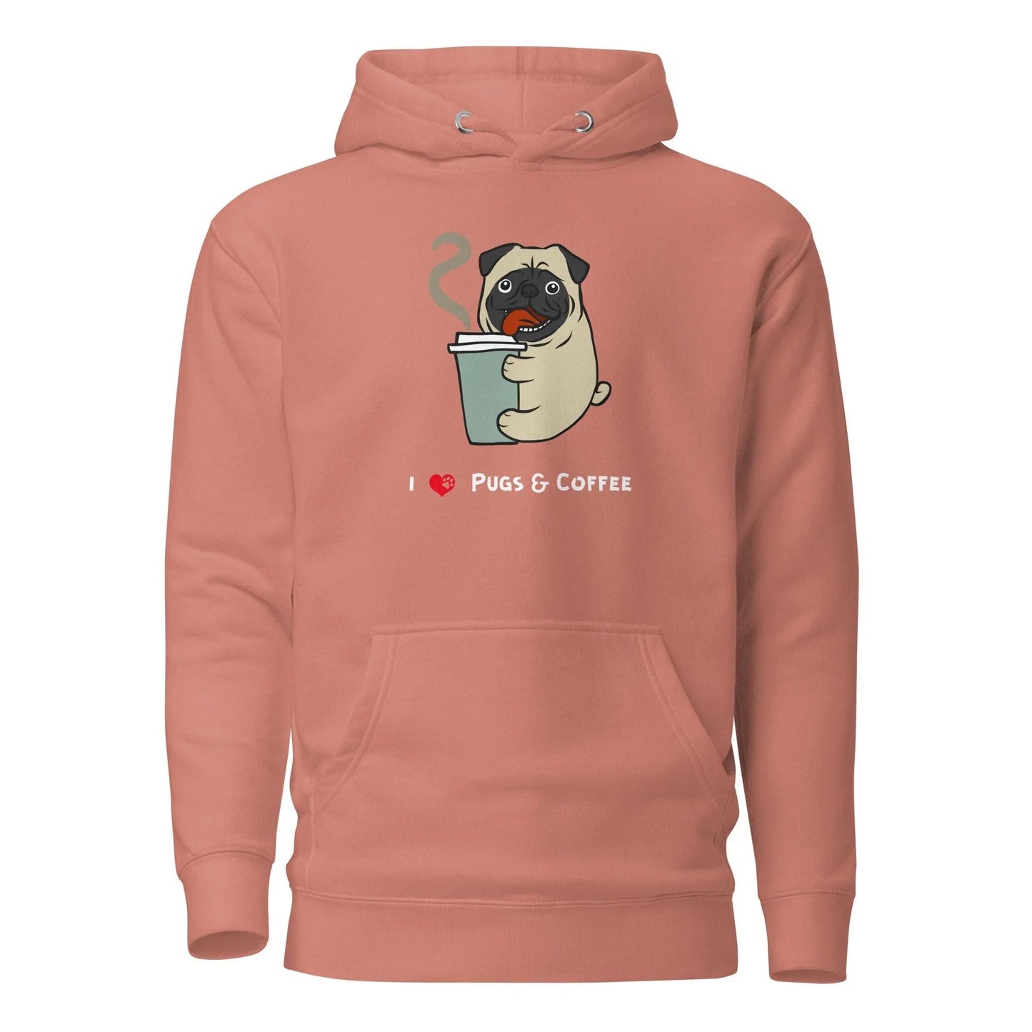 Pugs And Coffee Lover Premium Cotton Hoodie | Pawfect Merch - Pawfect Merch