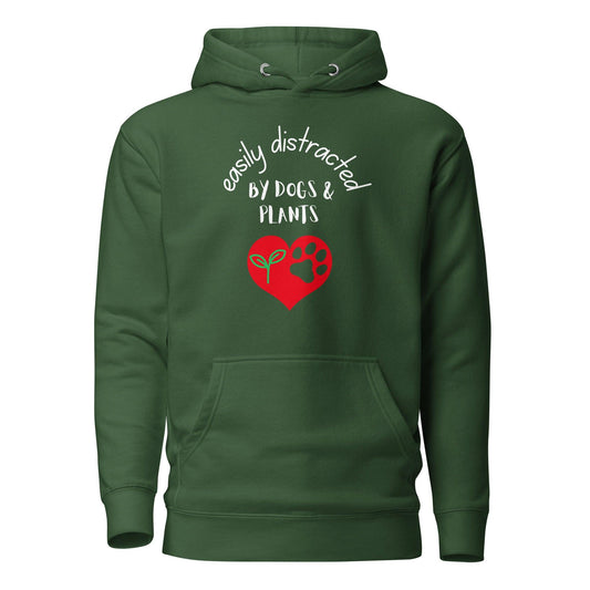Easily Distracted by Dogs & Plants Cotton Heritage M2580 Unisex Premium Hoodie - Pawfect Merch