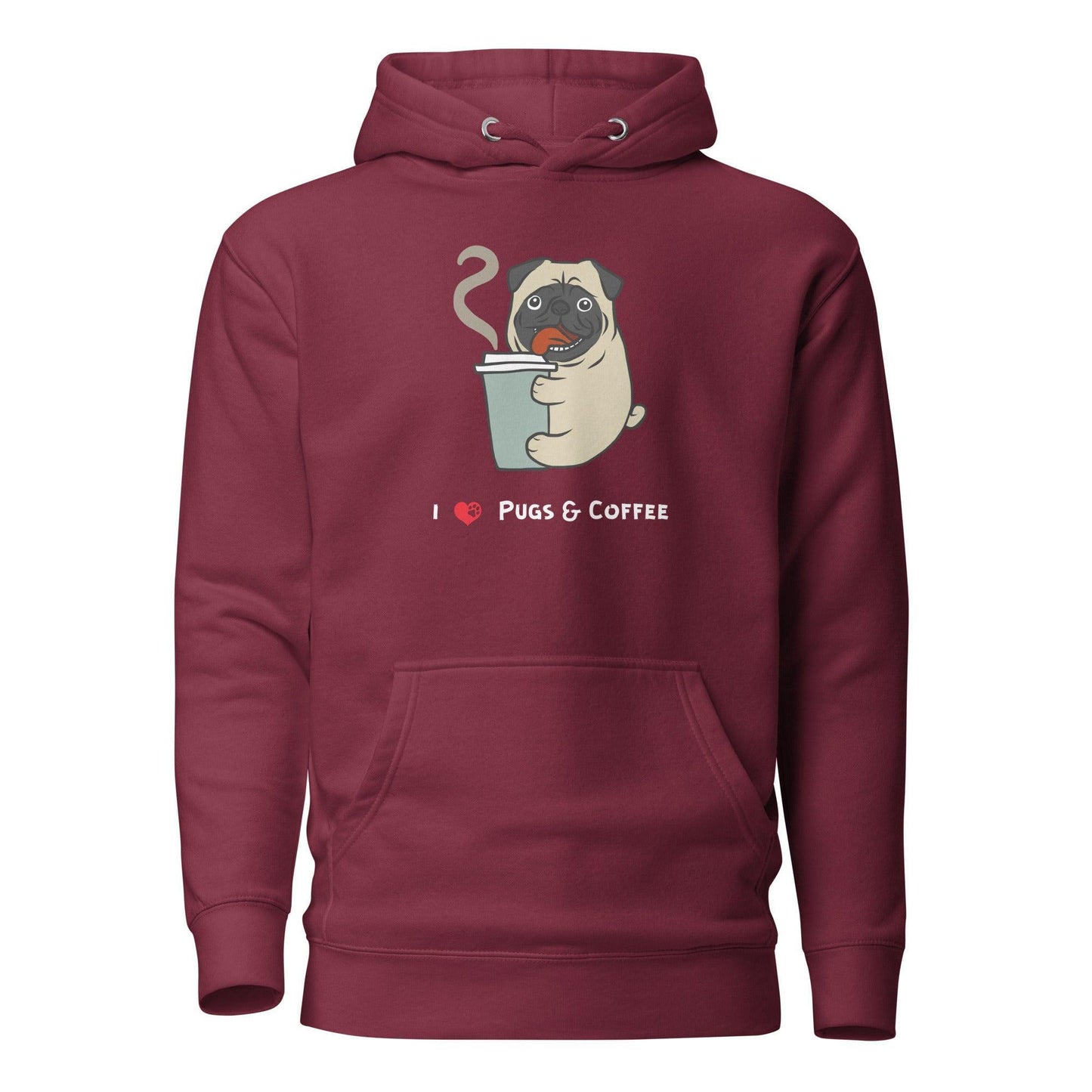 Pugs And Coffee Lover Premium Cotton Hoodie | Pawfect Merch - Pawfect Merch