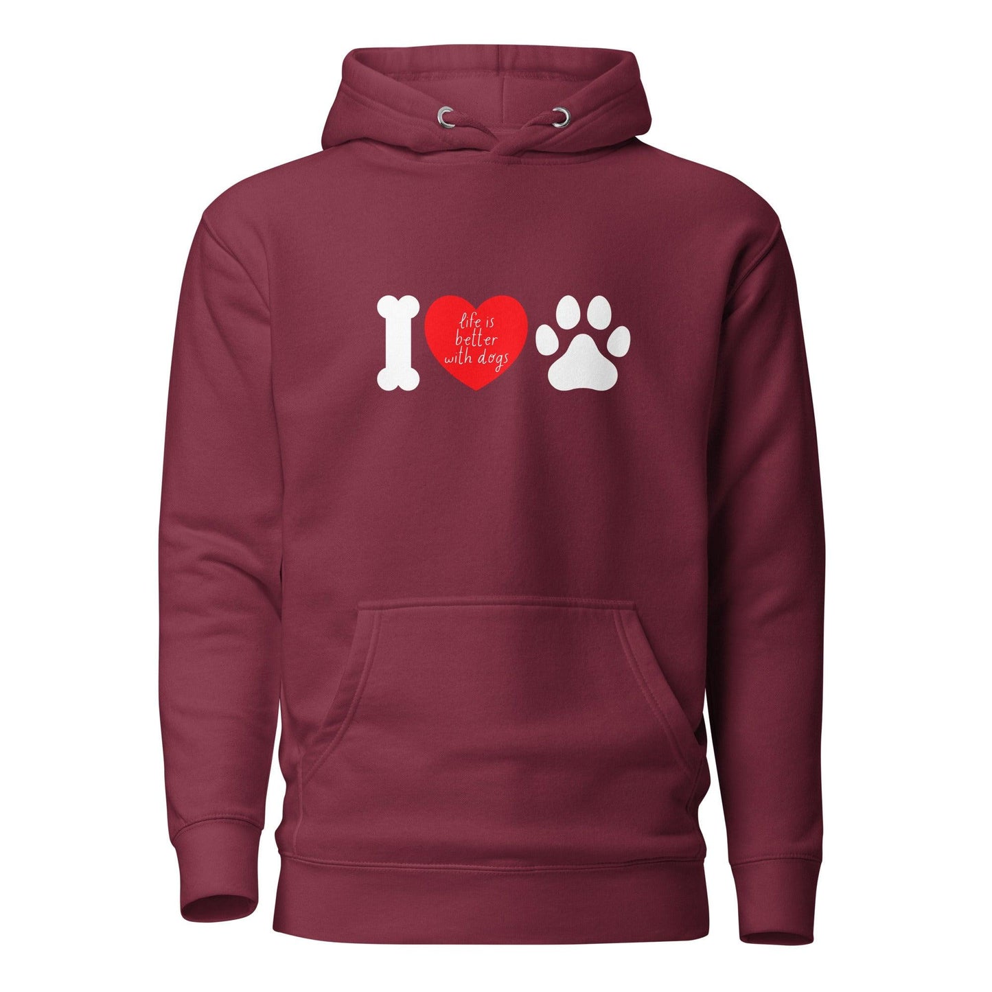 I Love Dogs Cotton Heritage M2580 Unisex Premium Hoodie - Pawfect Merch