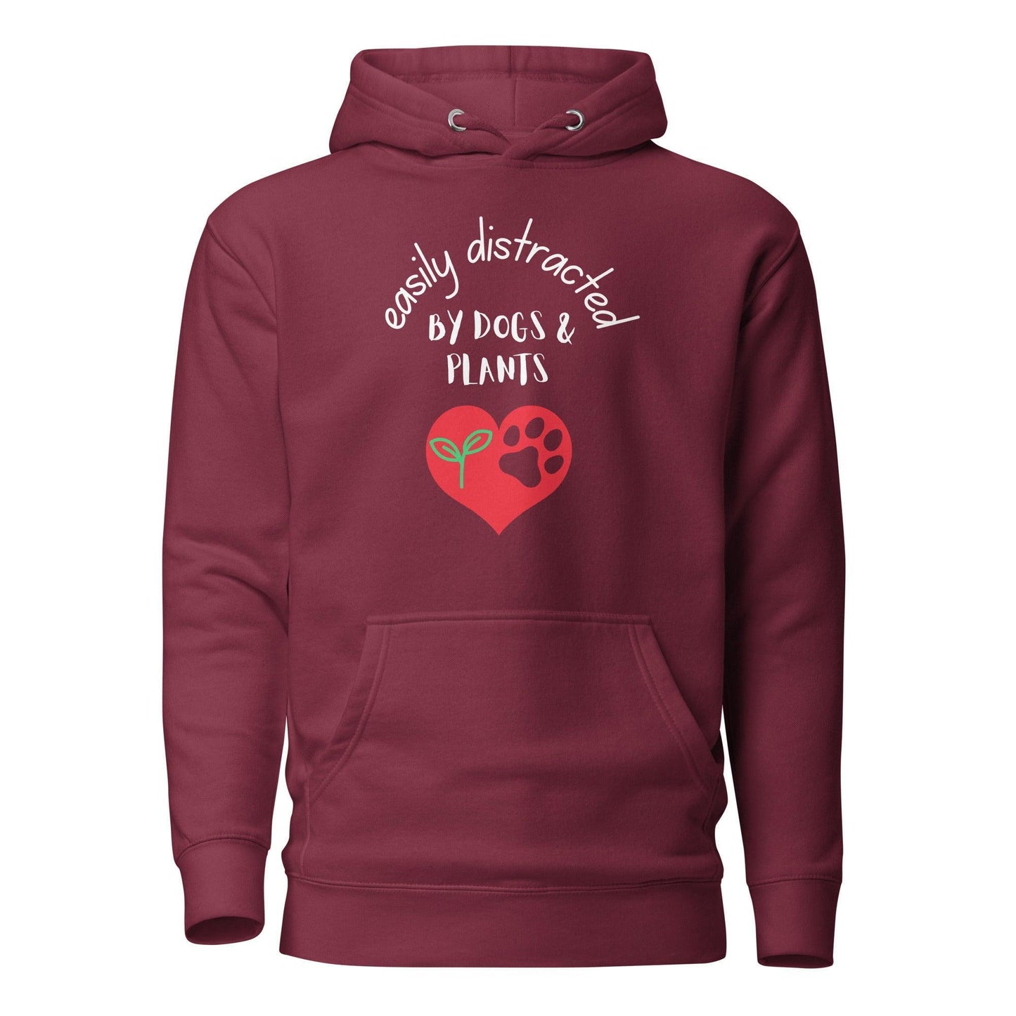 Dog And Plant Lover Premium Cotton Hoodie - Easily Distracted by Dogs and Plants | Pawfect Merch - Pawfect Merch