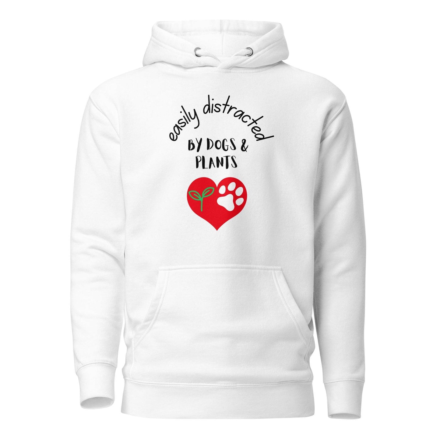 Dog And Plant Lover Premium Cotton Hoodie - Easily Distracted by Dogs and Plants | Pawfect Merch - Pawfect Merch