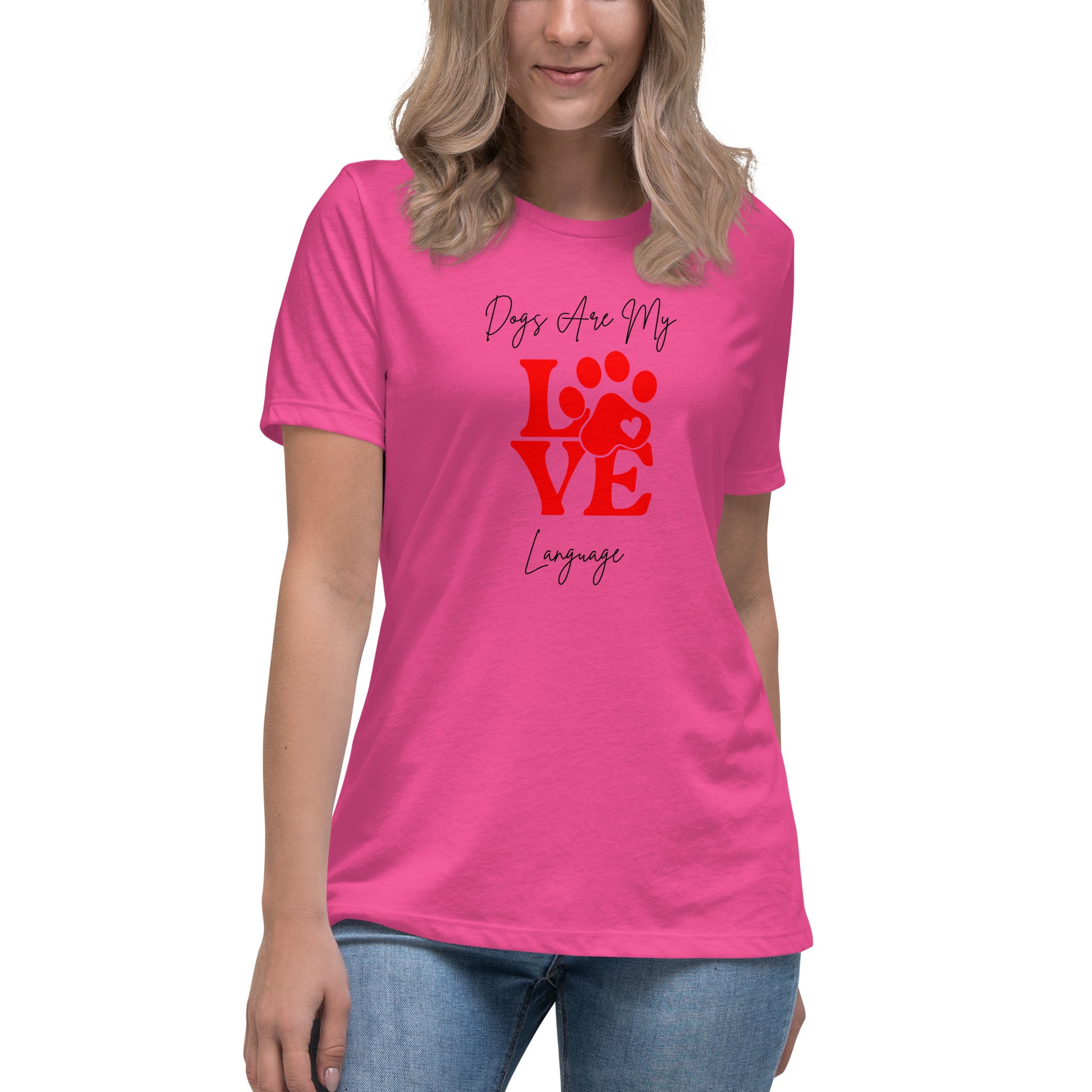 Dogs Are My Love Language Women's T-Shirt - Premium Cotton Dog Lover Gift | Pawfect Merch.