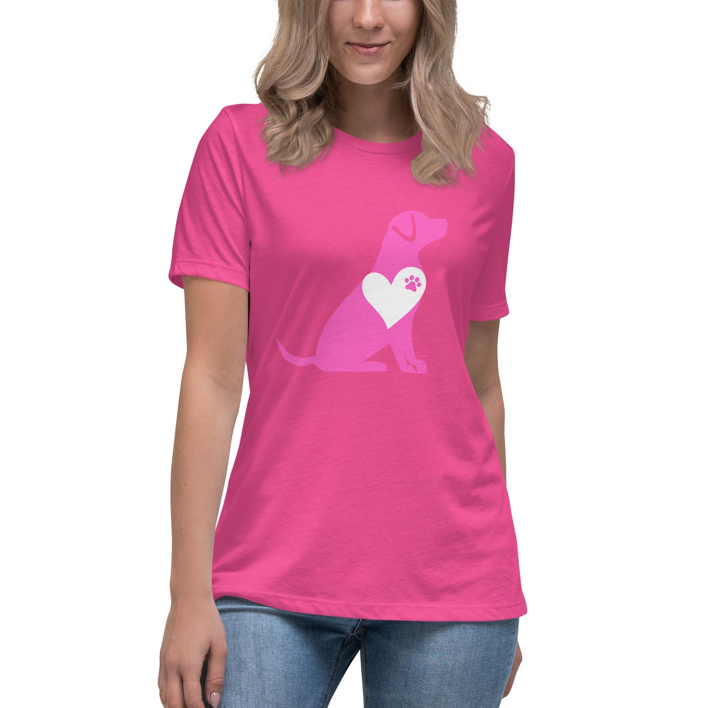 Women's Premium Cotton Relaxed T-Shirt - Big Dog Heart