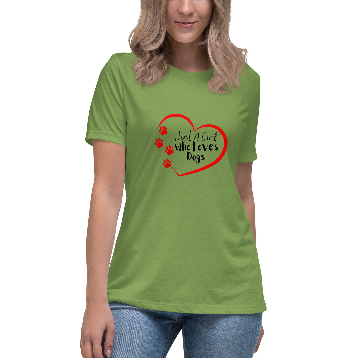 Women's Premium Cotton Relaxed T-Shirt - Just A Girl Who Loves Dogs