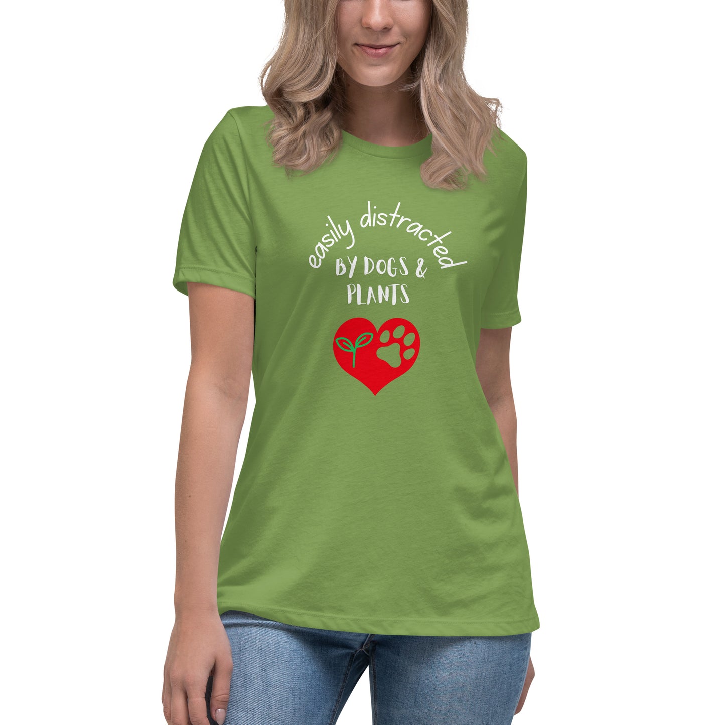 Easily Distracted By Dogs & Plants Women's T-Shirt - Premium Cotton Dog Lover Gift | Pawfect Merch - Pawfect Merch