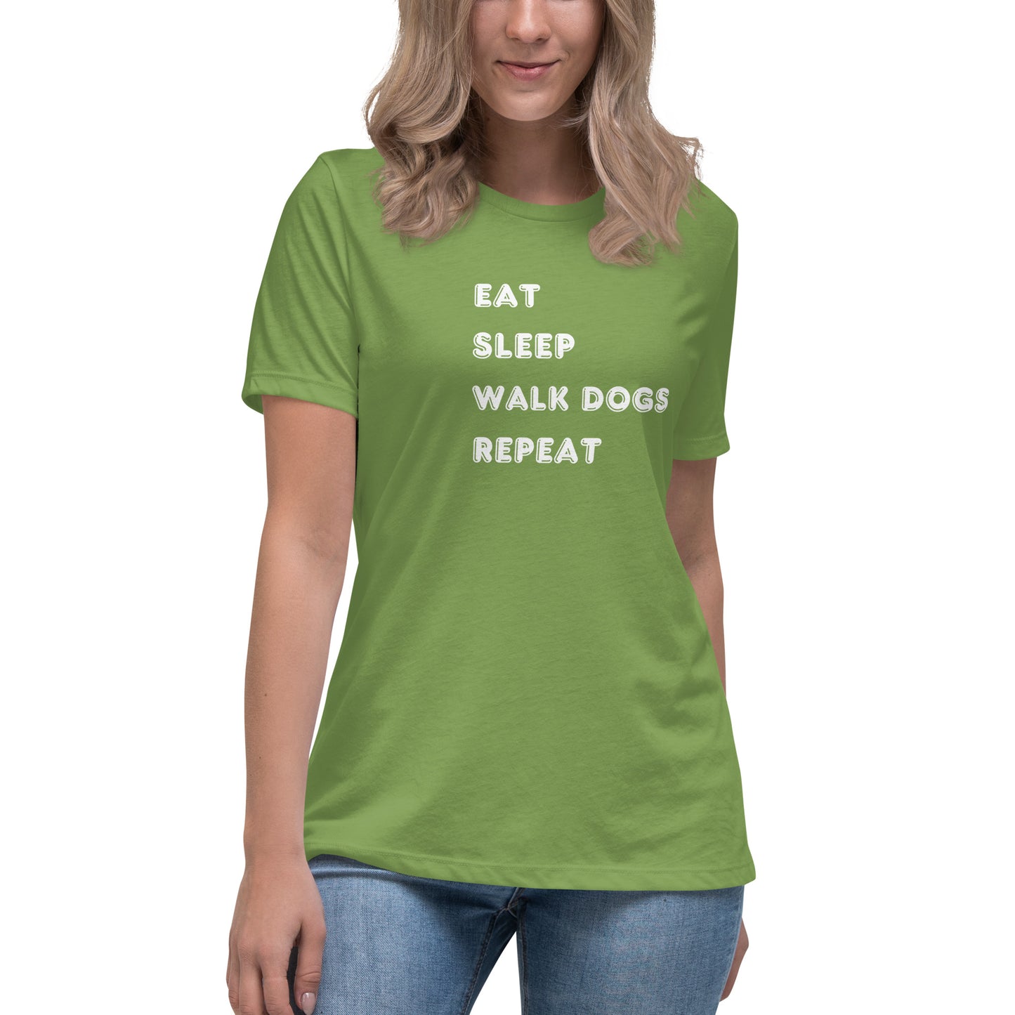 Eat Sleep Walk Dogs Repeat Women's T-Shirt - Premium Cotton Dog Lover Gift | Pawfect Merch - Pawfect Merch