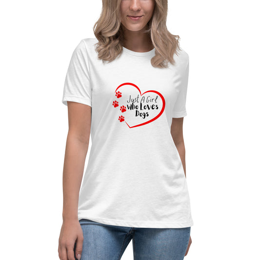 Women's Premium Cotton Relaxed T-Shirt - Just A Girl Who Loves Dogs